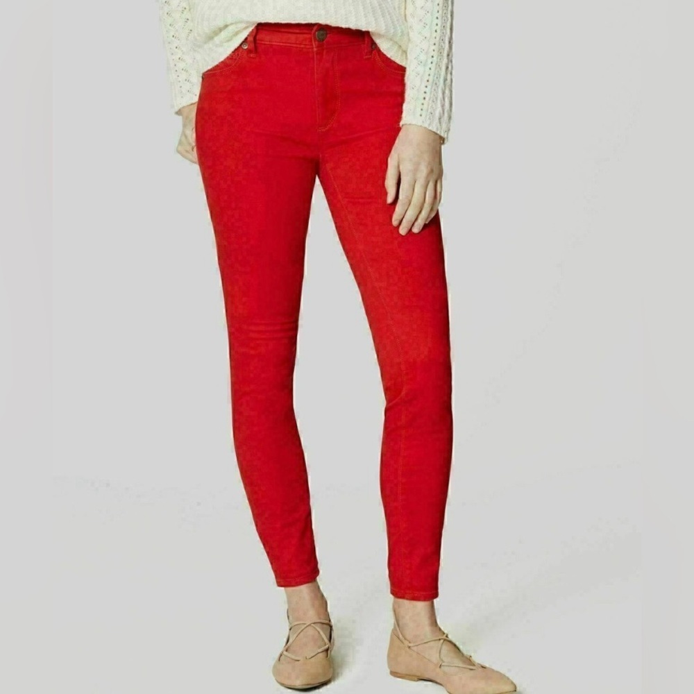 NWT Ann Taylor LOFT | Women’s Bright Red Legging Pants Front and Back Pockets 28